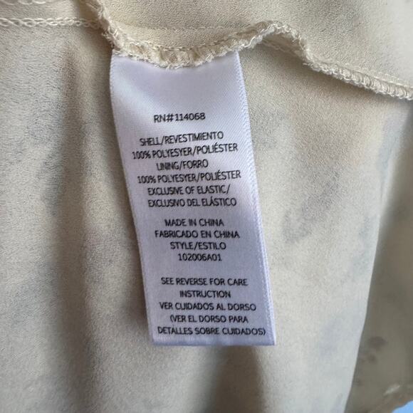 Sweet Baby Jamie Floral Smocked Dress Cream Square Neck Zip Long Sleeve Sz XL - Picture 9 of 11